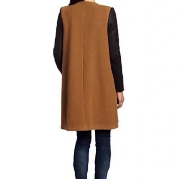 BCBGMaxAzria brown and black Genova structured long coat size M - Picture 2 of 8